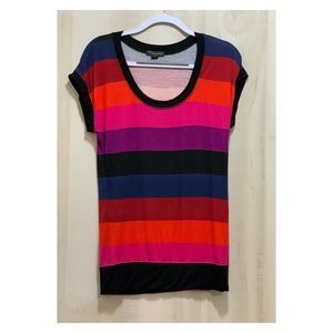 Twenty One Rounded Neck Capped Sleeve Blouson Top